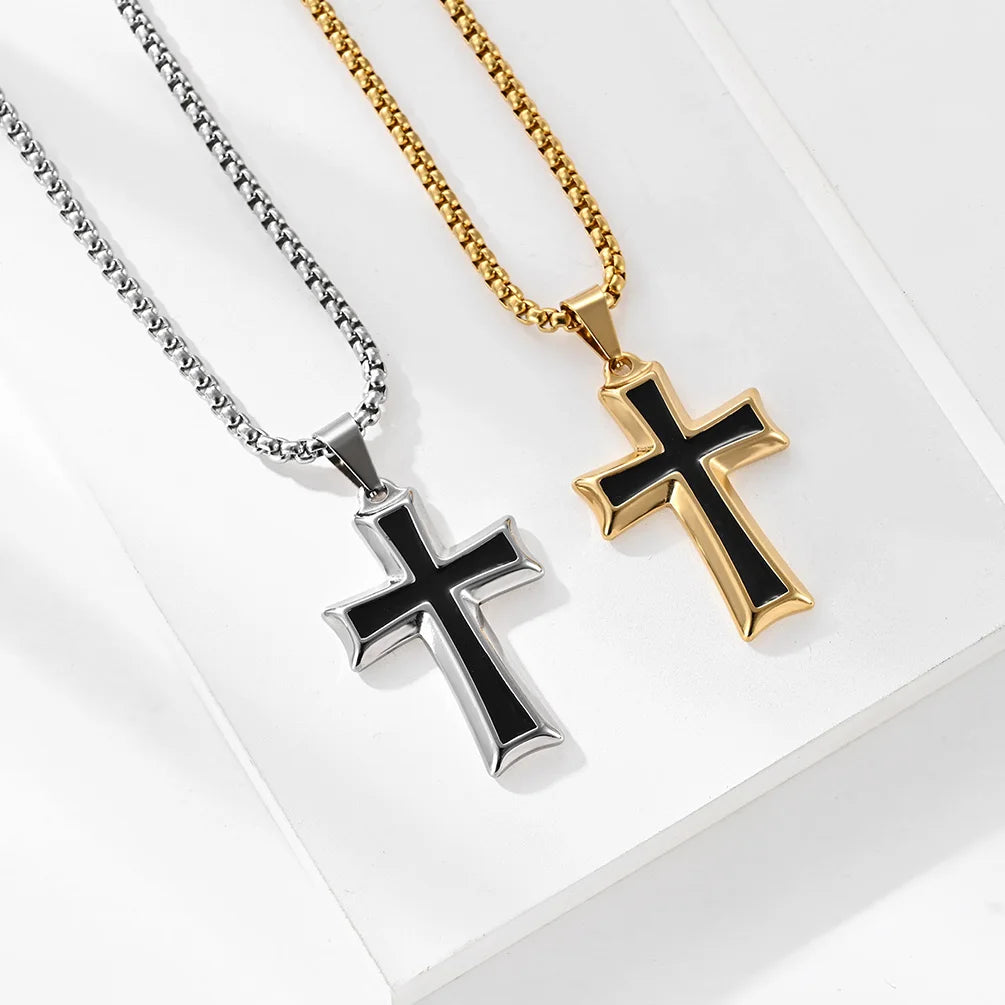 JHSL Cross Pendant Necklace - Stylish 316L Stainless Steel Fashion Jewellery